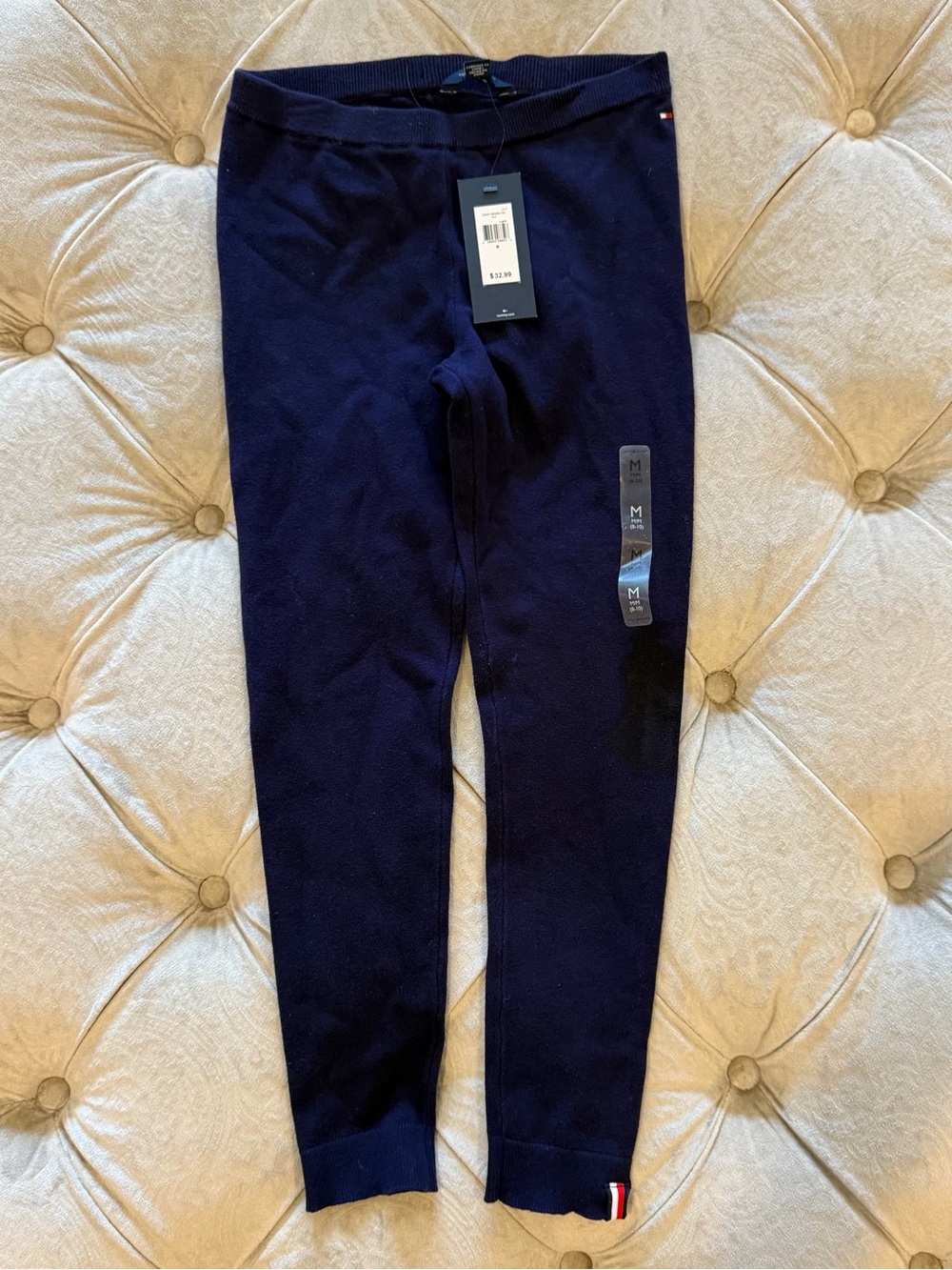 NWT Tommy Hilfiger Navy Kids Knit Leggings Kids M Size 8-10